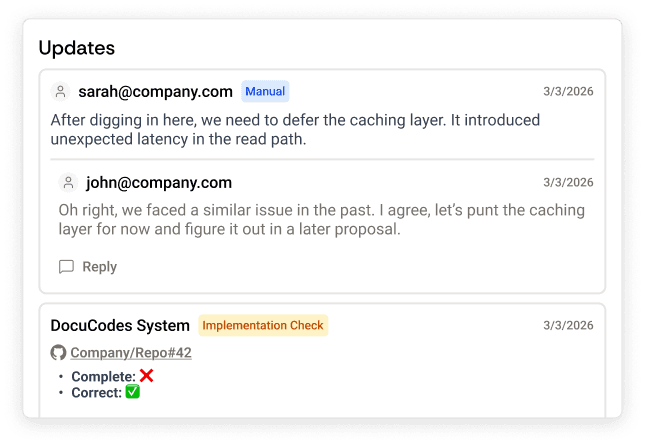 Illustration showing updates to a DocuCodes Proposal.